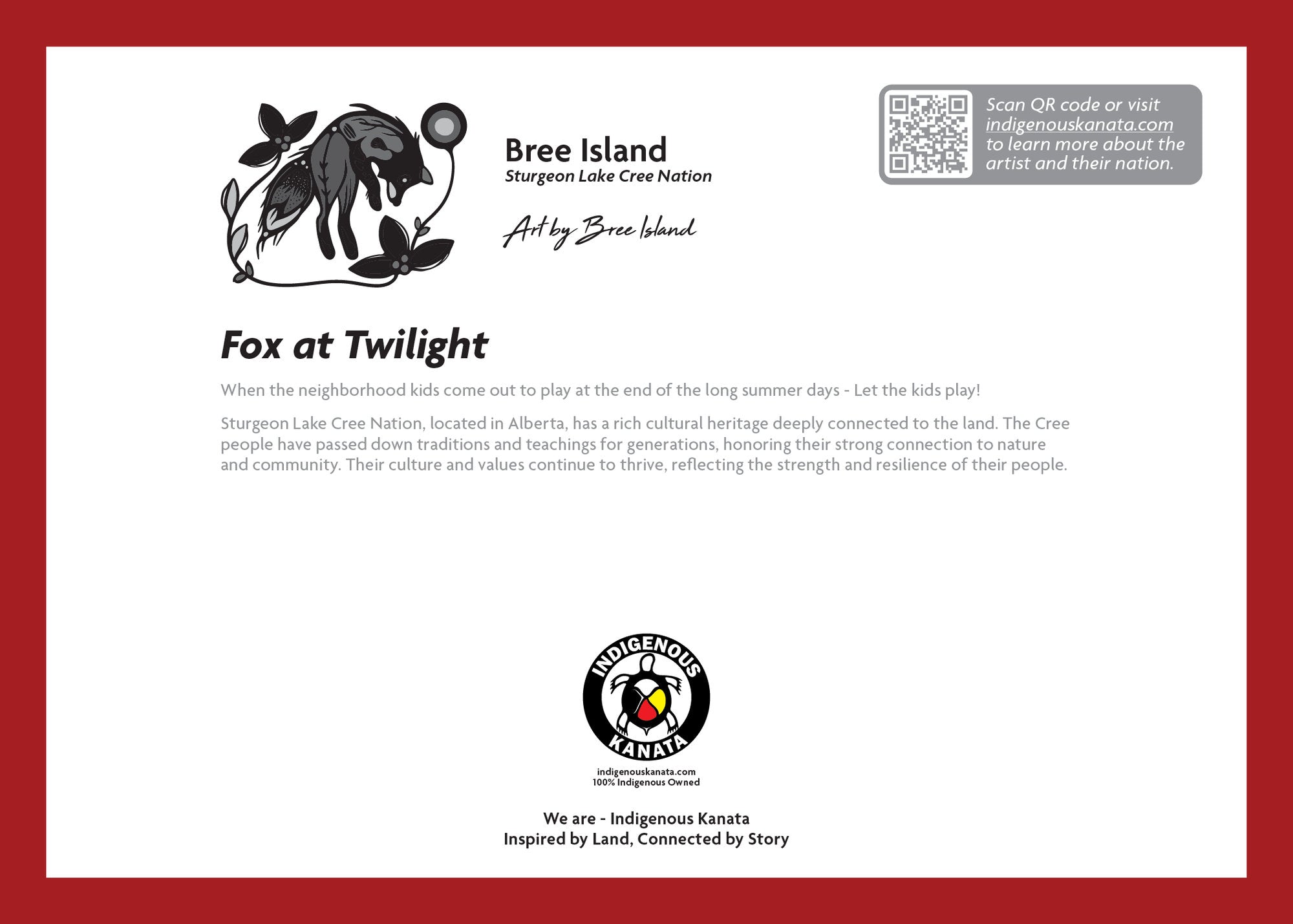 Art Card- Fox at Twillight - back