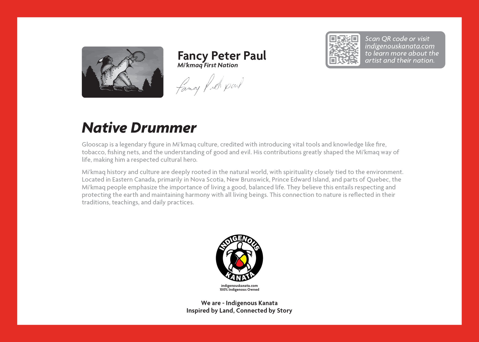 Art Card- Native Drummer - back