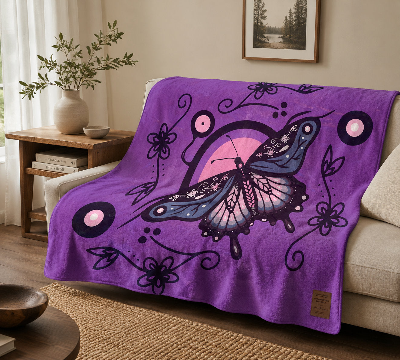 Blanket - Grandmother Butterfly - back