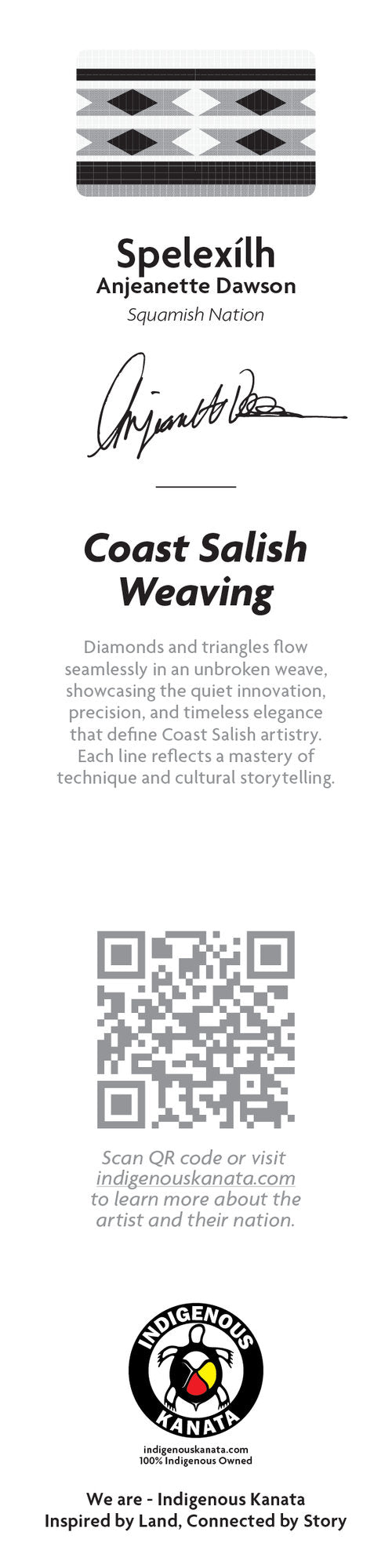 Bookmark - Coast Salish Weaving - back