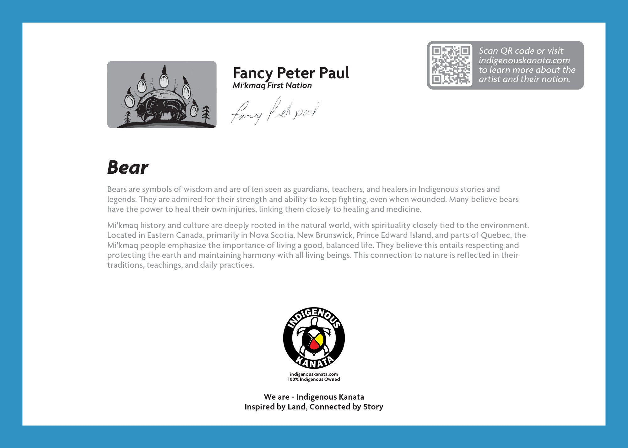 Art Card - Bear - back
