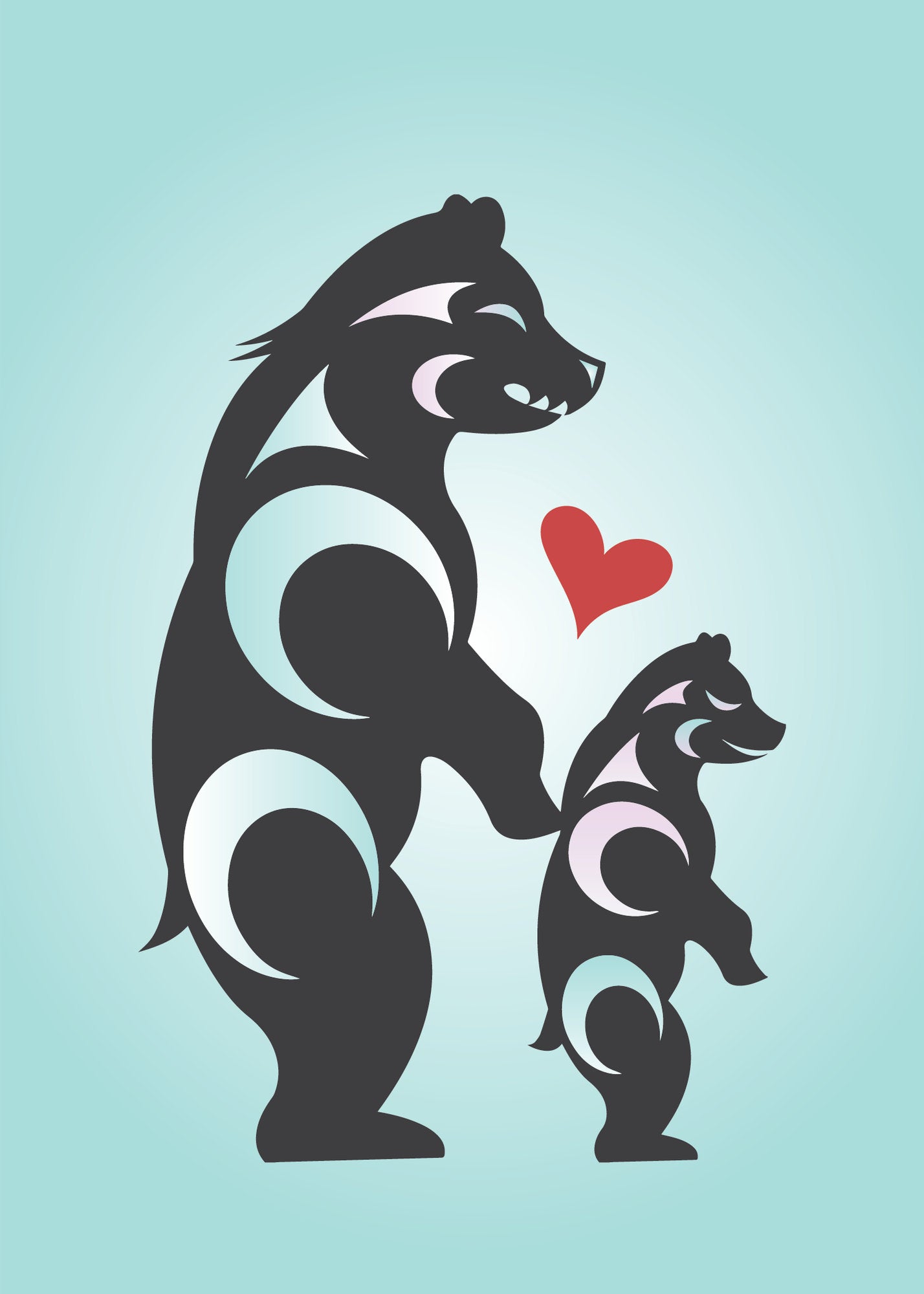 Art Card - Mother Bear and Cub image 0