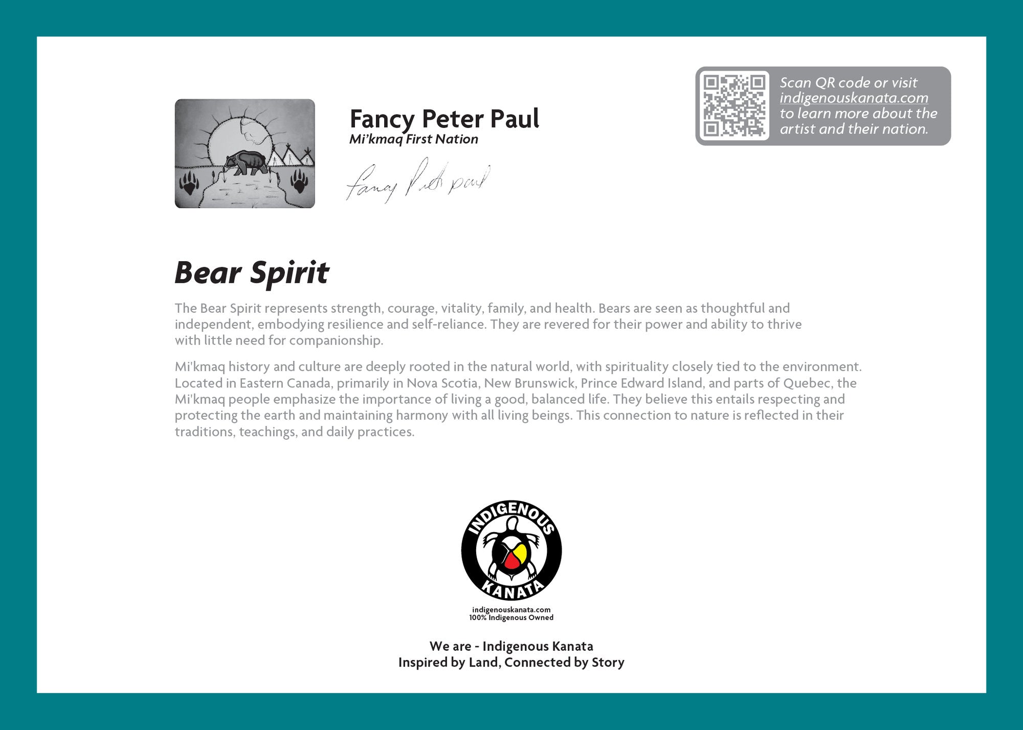 Art Card- Bear Spirit - back