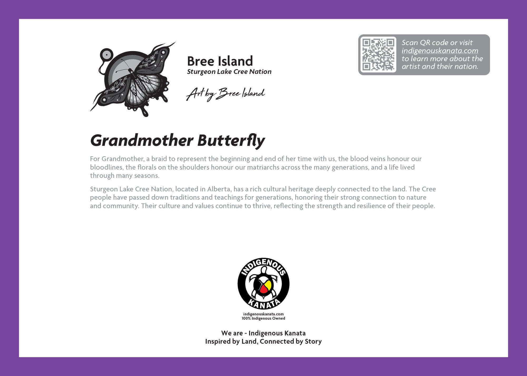 Art Card - Grandmother Butterfly - back