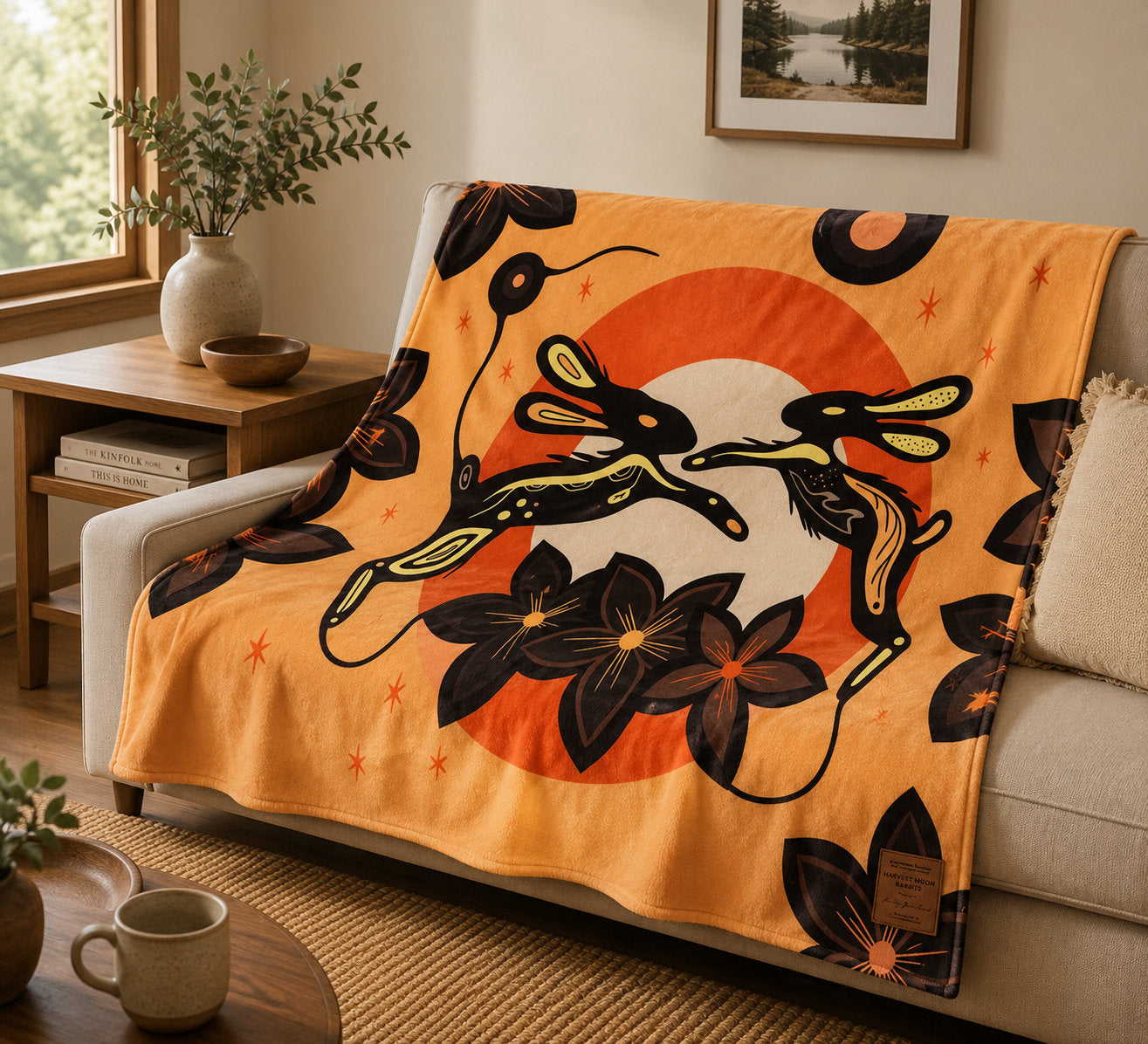 Blanket - Harvest Moon Rabbits - back