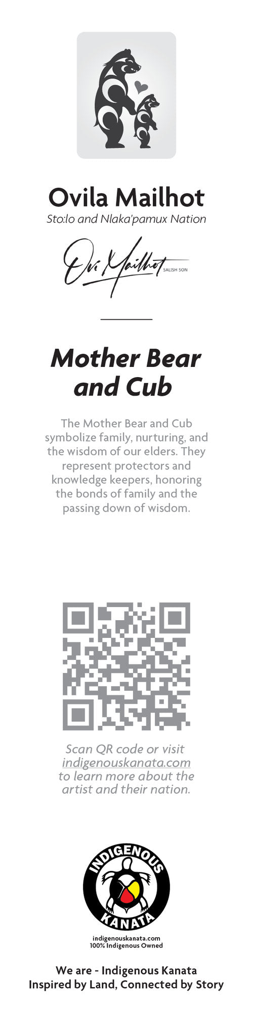 Bookmark - Mother Bear and Cub - back