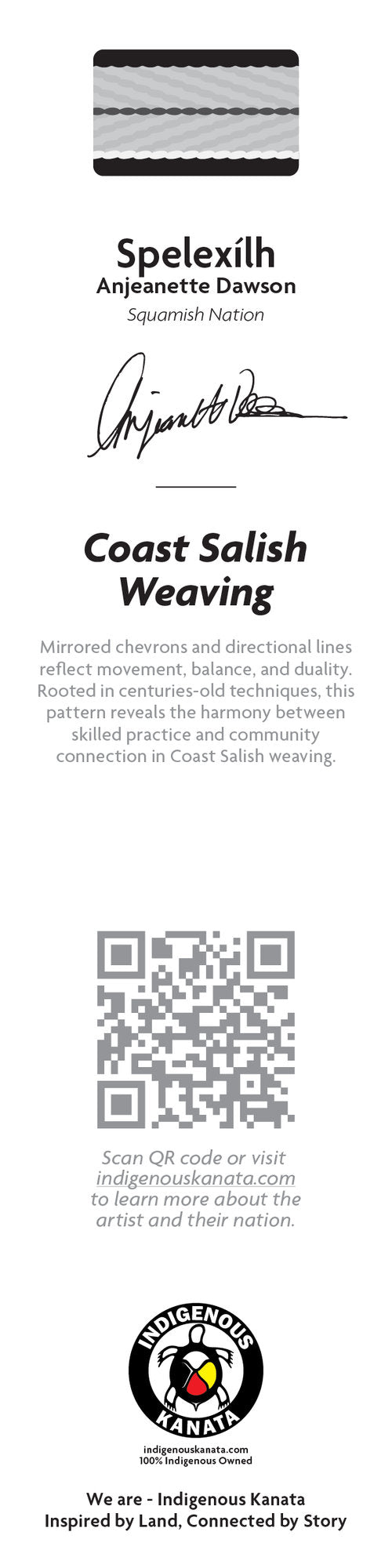 Bookmark - Coast Salish Weaving - back