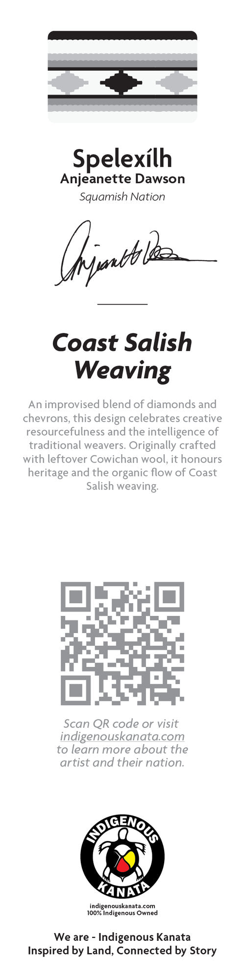 Bookmark - Coast Salish Weaving - back