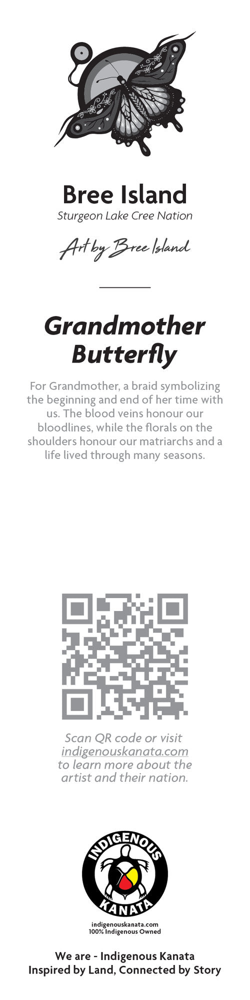 Bookmark - Grandmother Butterfly - back