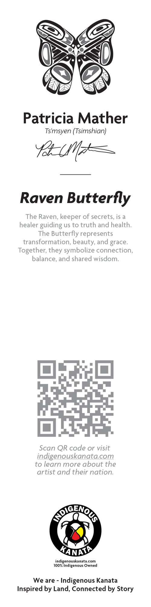 Bookmark - Raven Butterfly - back