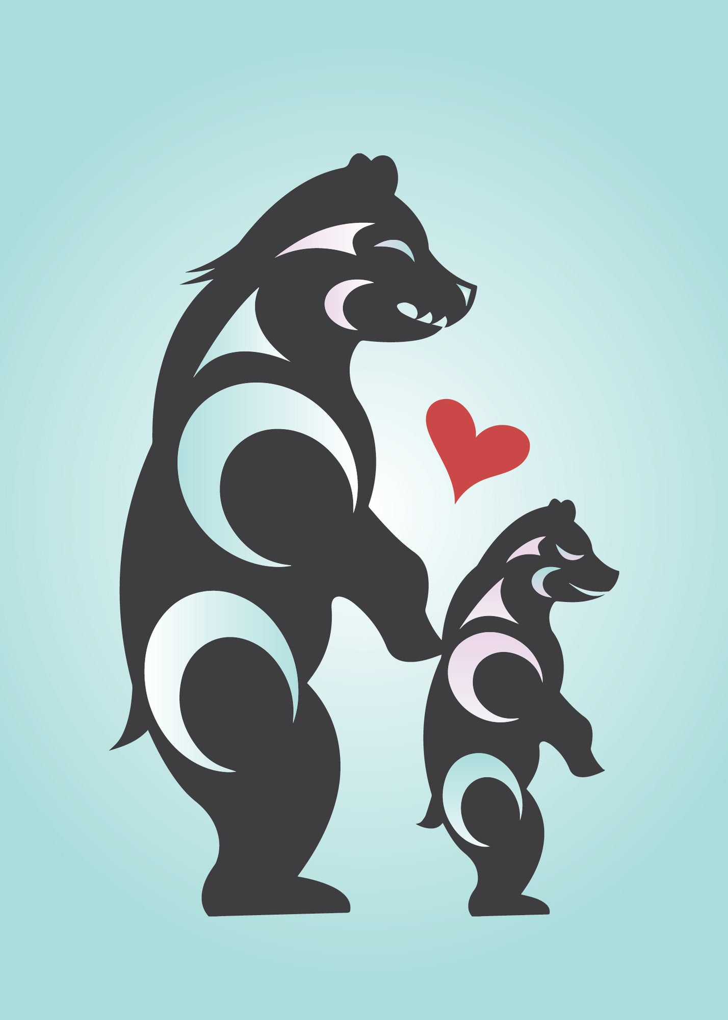 Postcard - Mother Bear and Cub image 0