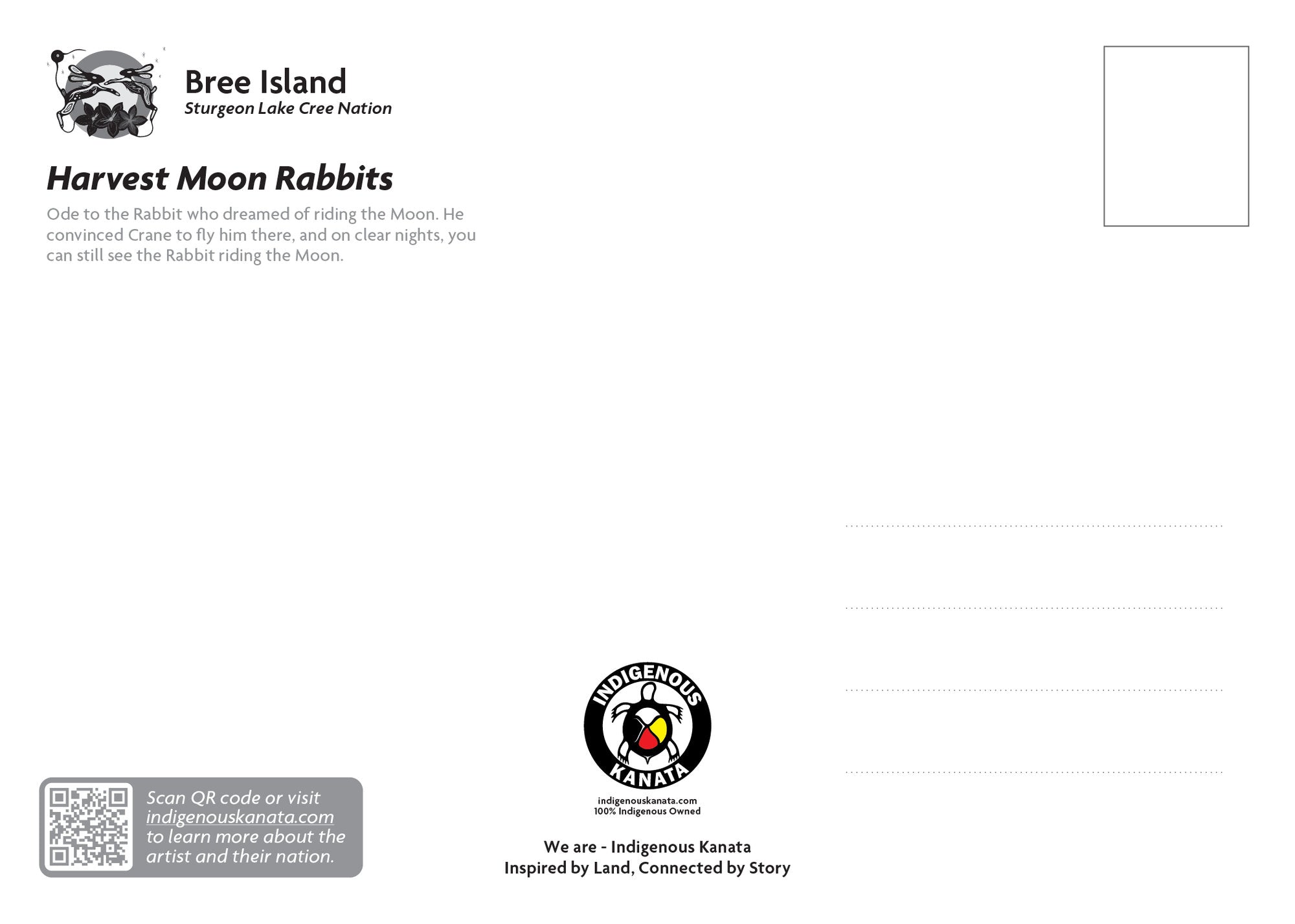 Postcard - Harvest Moon Rabbits - back